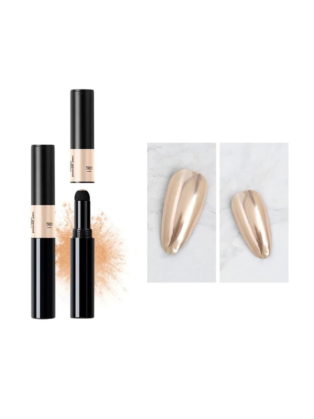 

VENALISA Mirror Effect Holographic Chrome Air Cushion Magic Powder Nail Pen - Shade TR01, Gold