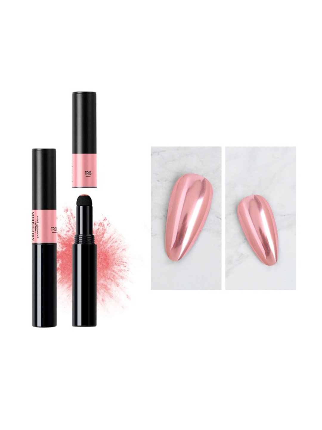 

VENALISA Mirror Effect Holographic Chrome Air Cushion Magic Powder Nail Pen - Shade TR06, Pink