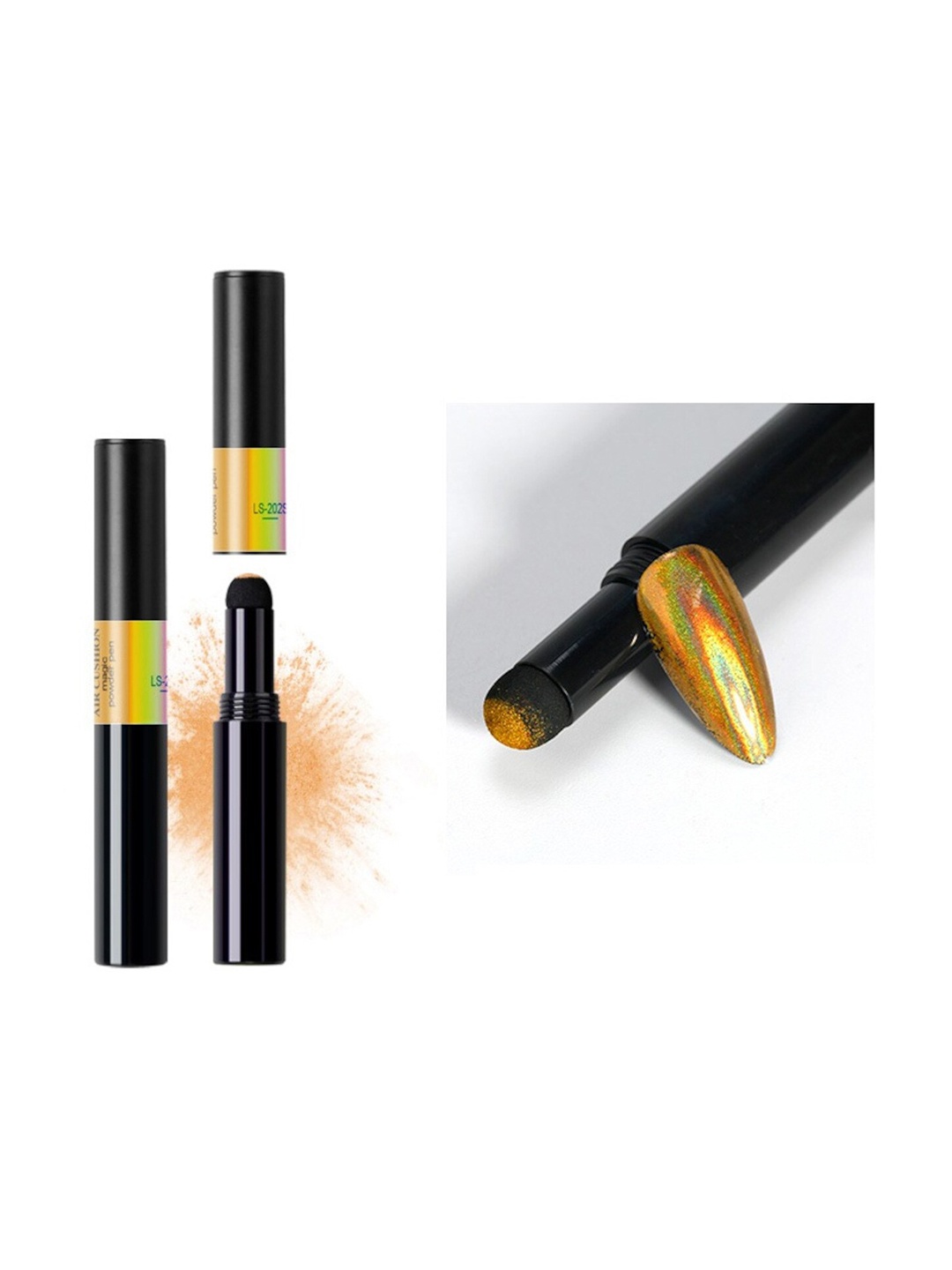 

VENALISA Air Cushion Mirror Effect Magic Nail Powder Pen 15 g - 202, Gold