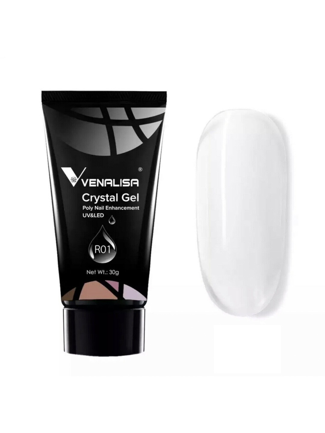 

VENALISA Crystal Long Lasting UV-LED Poly Nail Gel 30g - R01, Transparent