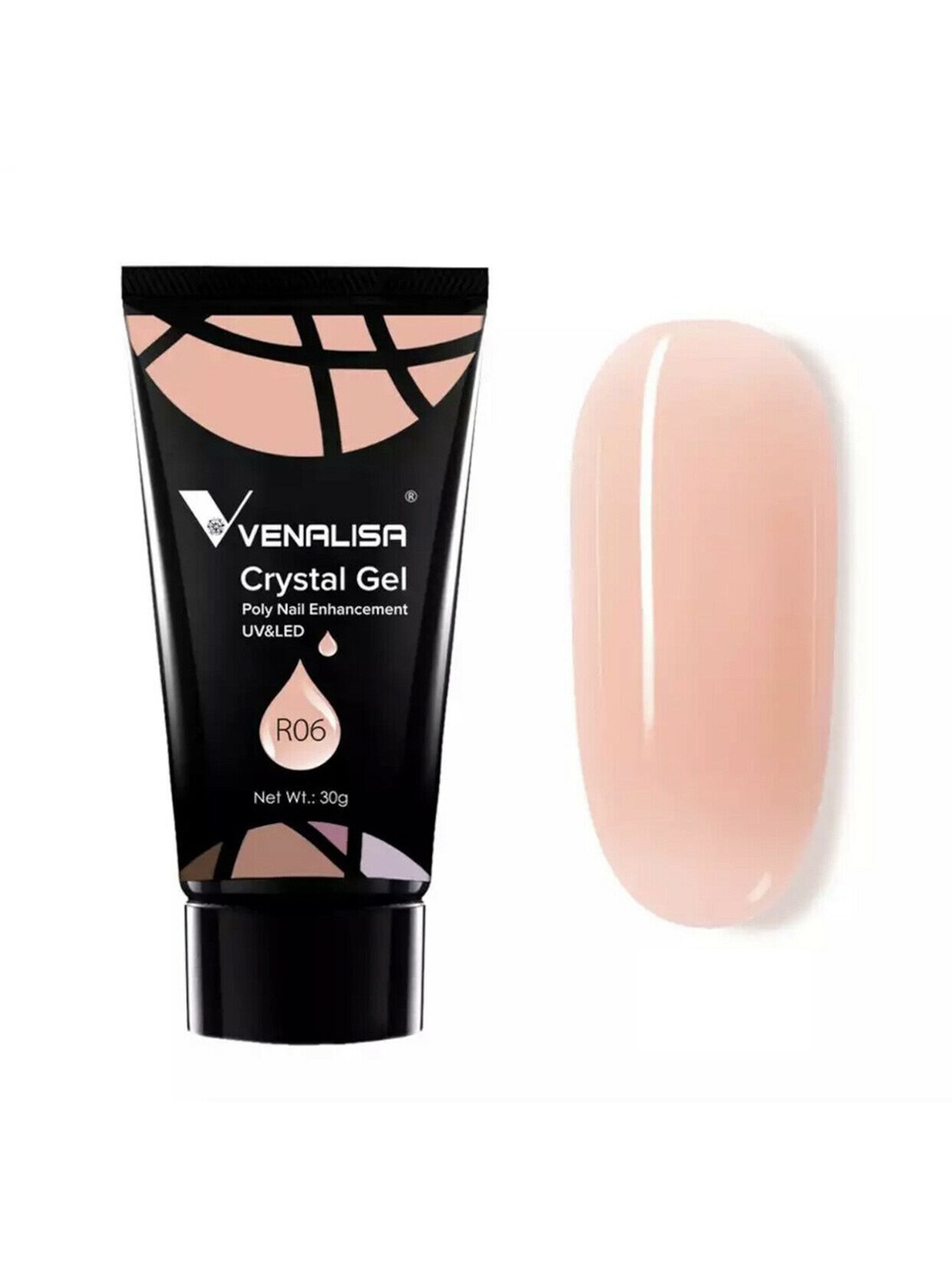 

VENALISA UV & LED Crystal Gel Poly Nail Enhancement 30 g - R06, Nude