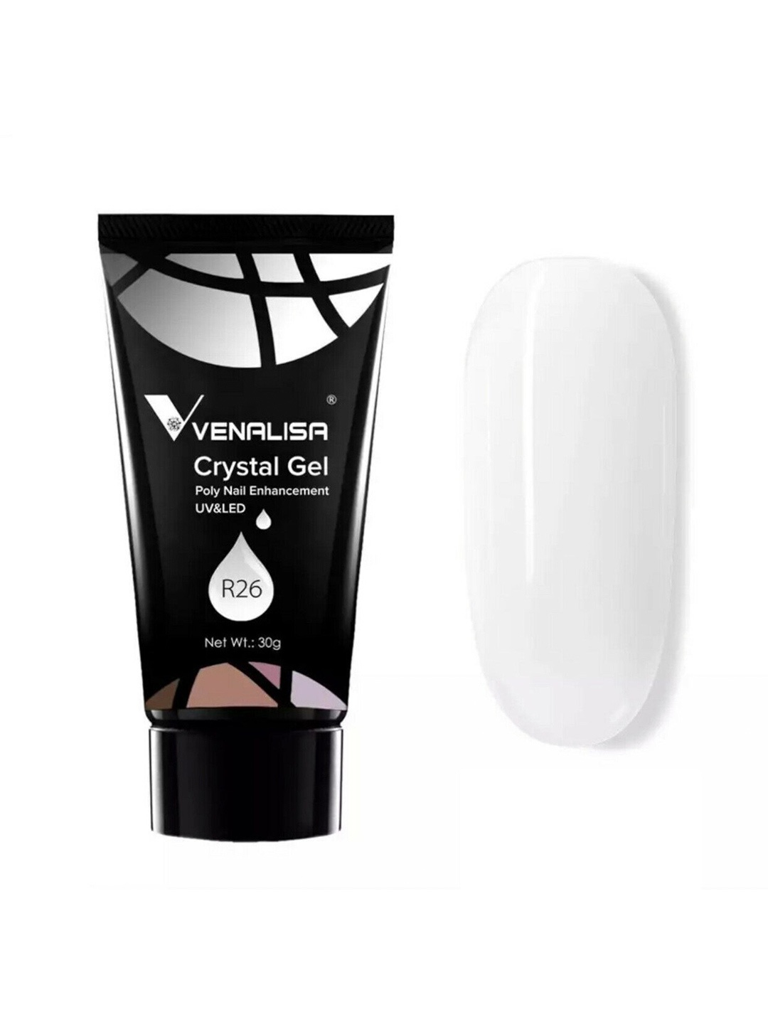 

VENALISA UV & LED Crystal Gel Poly Nail Enhancement 30 g - R26, White