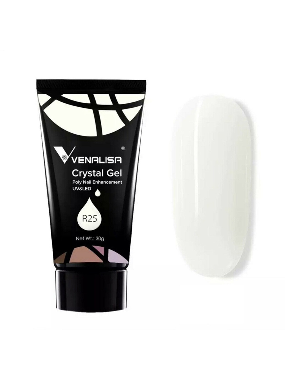

VENALISA UV & LED Crystal Gel Poly Nail Enhancement 30 g - R25, White