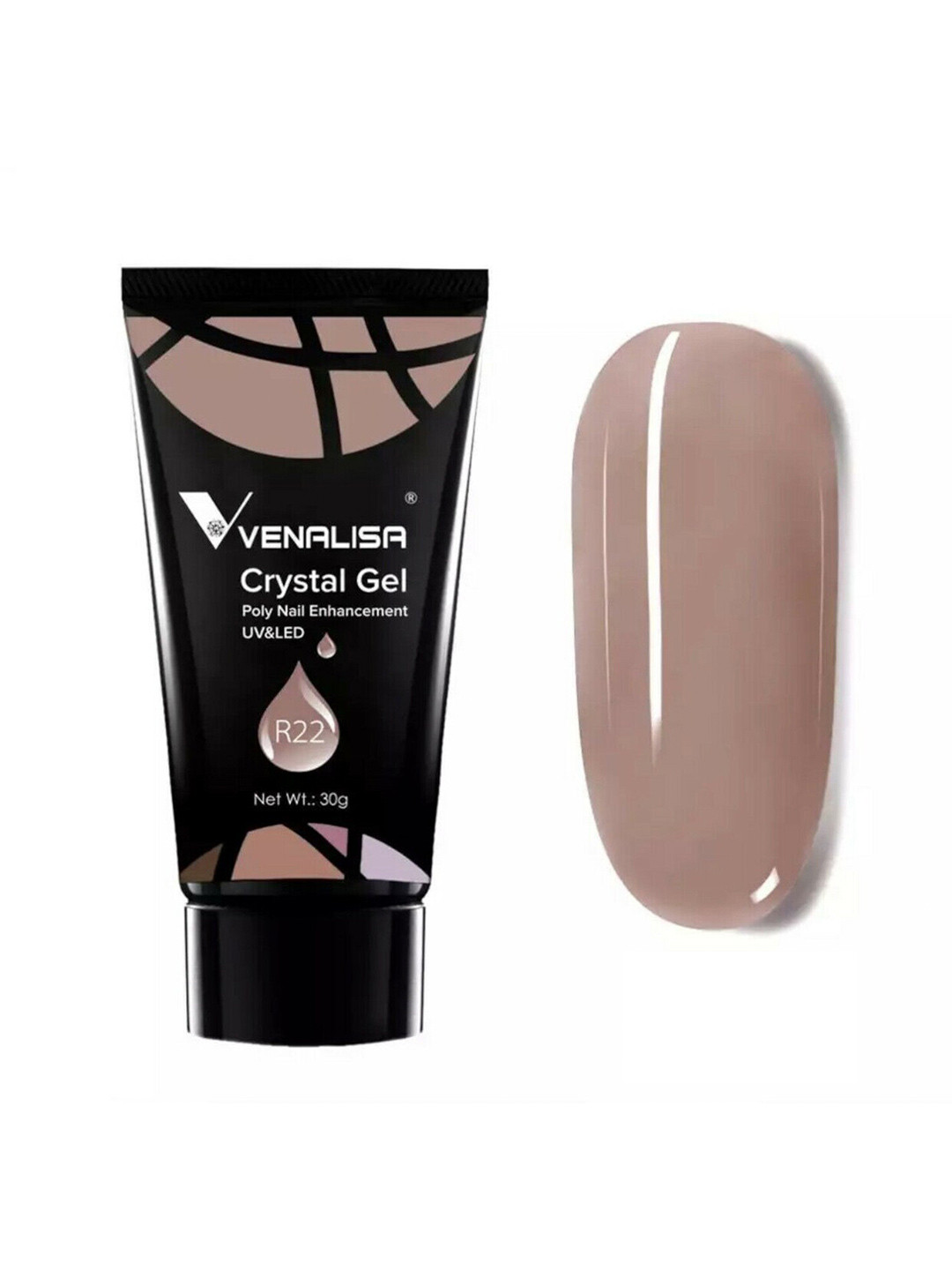 

VENALISA UV & LED Acrylic Poly Crystal Nail Extension Gel Polish 30 g - Shade R22, Pink