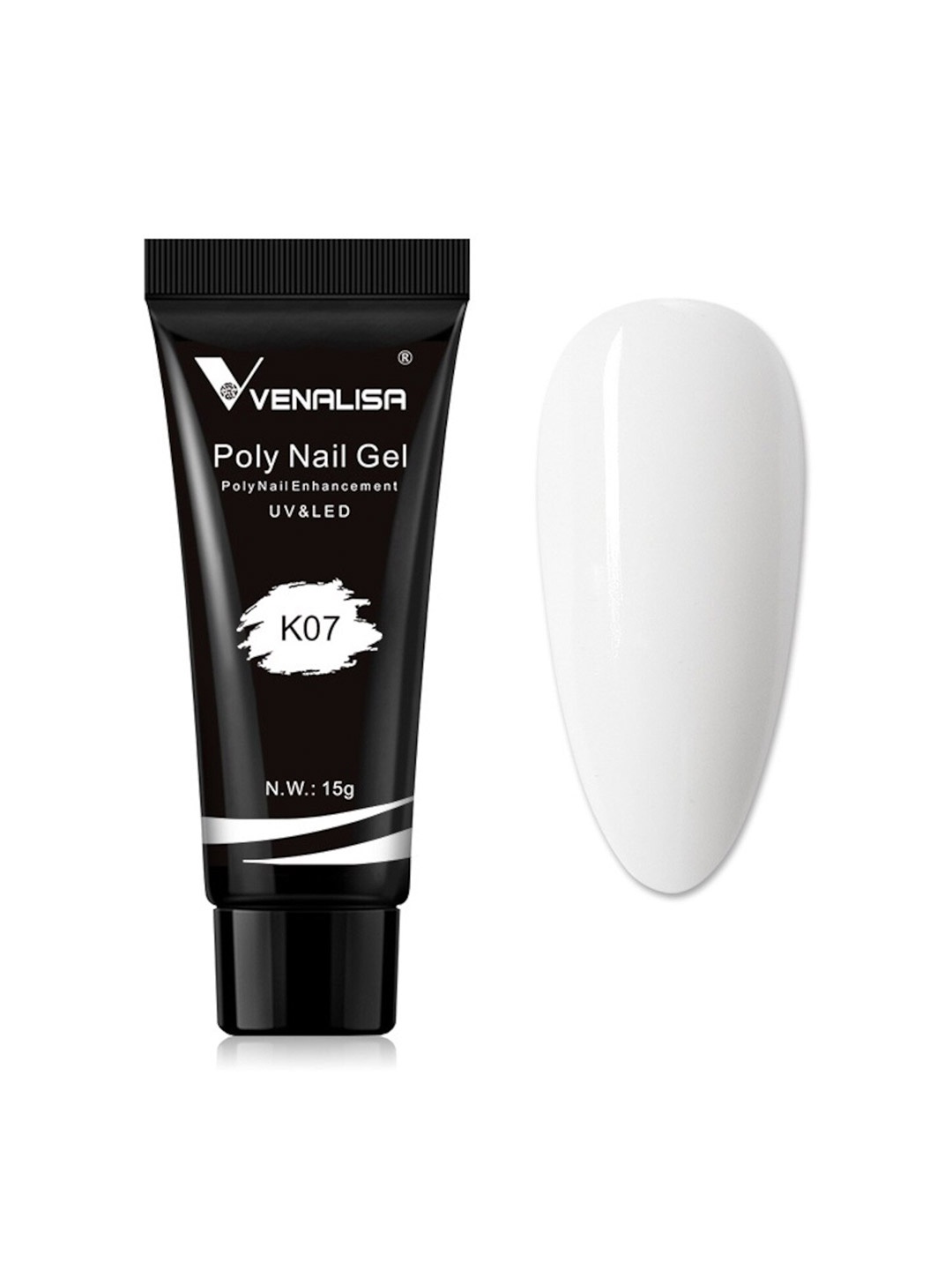 

VENALISA UV & LED Acrylic Poly Nail Extension Gel 15 g - Shade K07, White