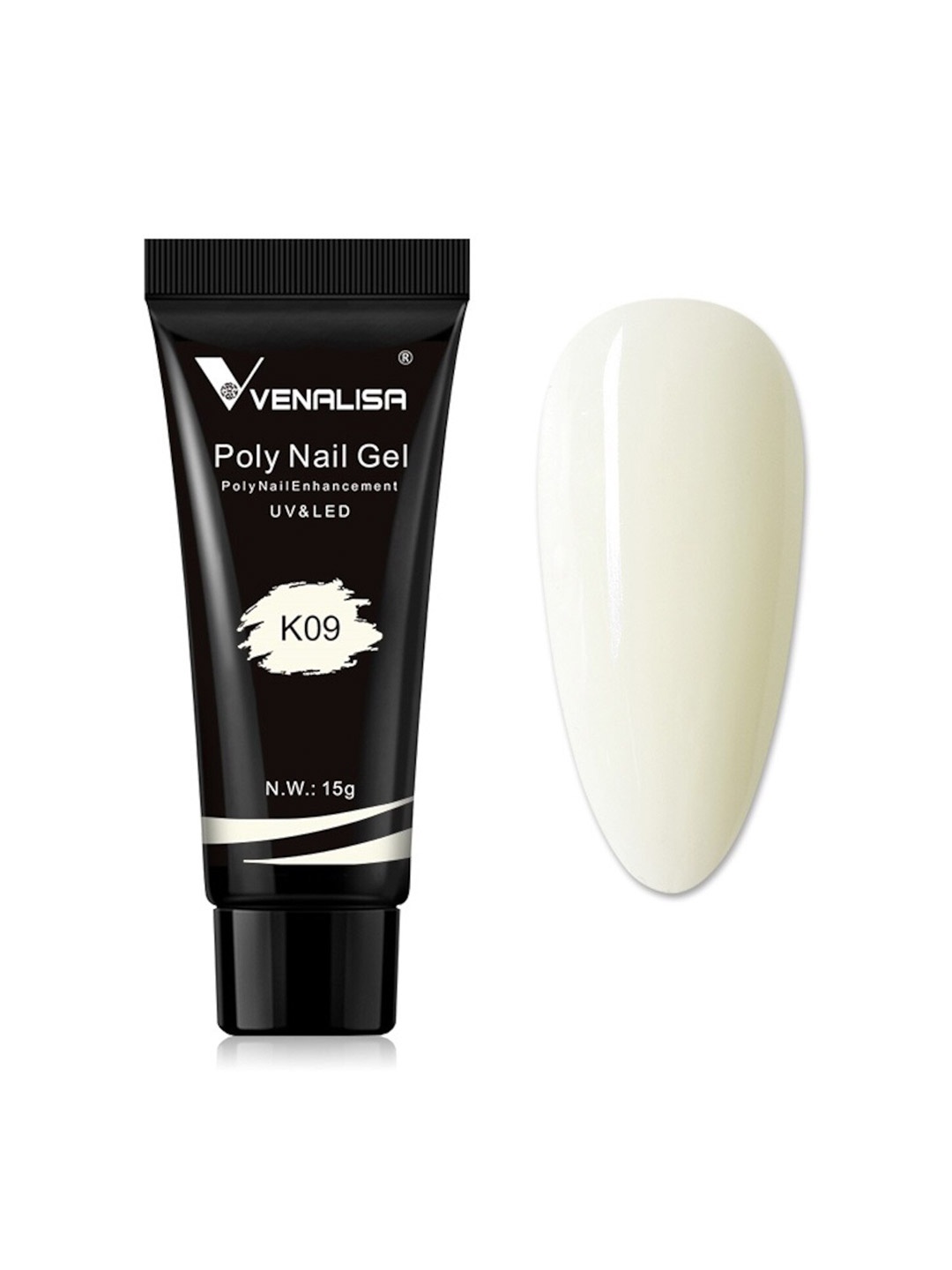 

VENALISA UV & LED Acrylic Poly Nail Extension Gel 15 g - Shade K09, Off white