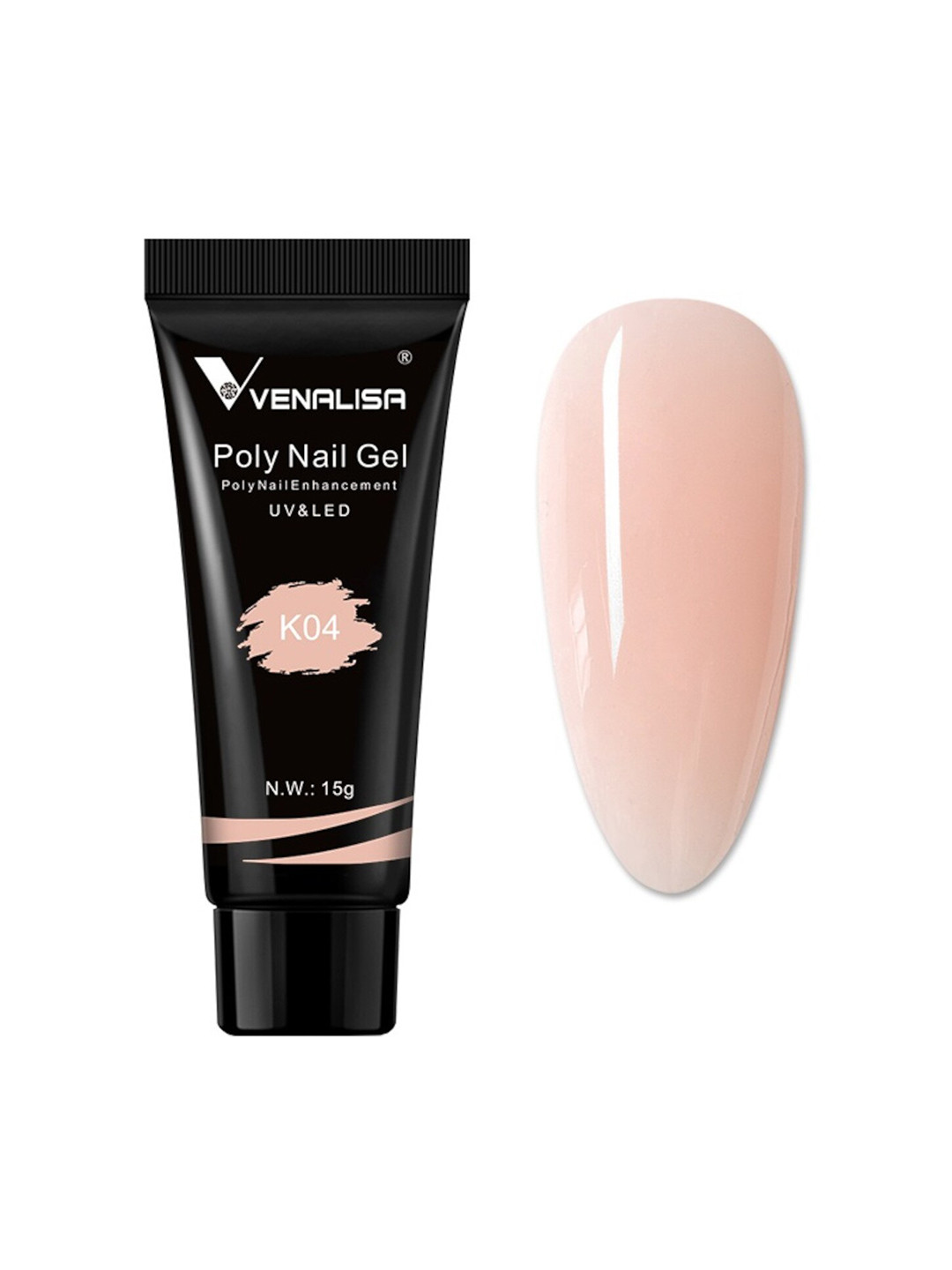 

VENALISA UV & LED Acrylic Poly Nail Extension Gel 15 g - Shade K04, Pink