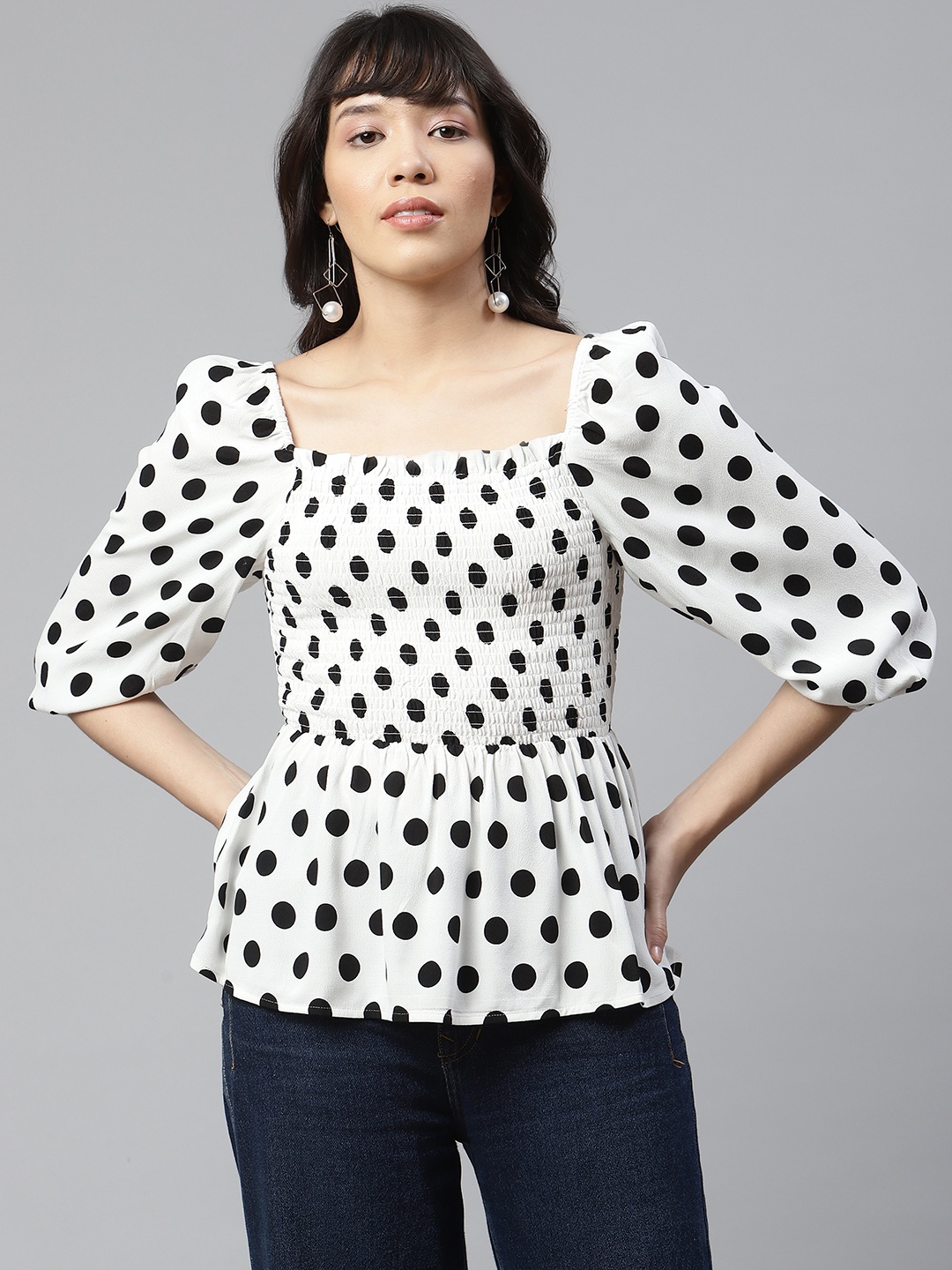

Marks & Spencer White & Black Print Top