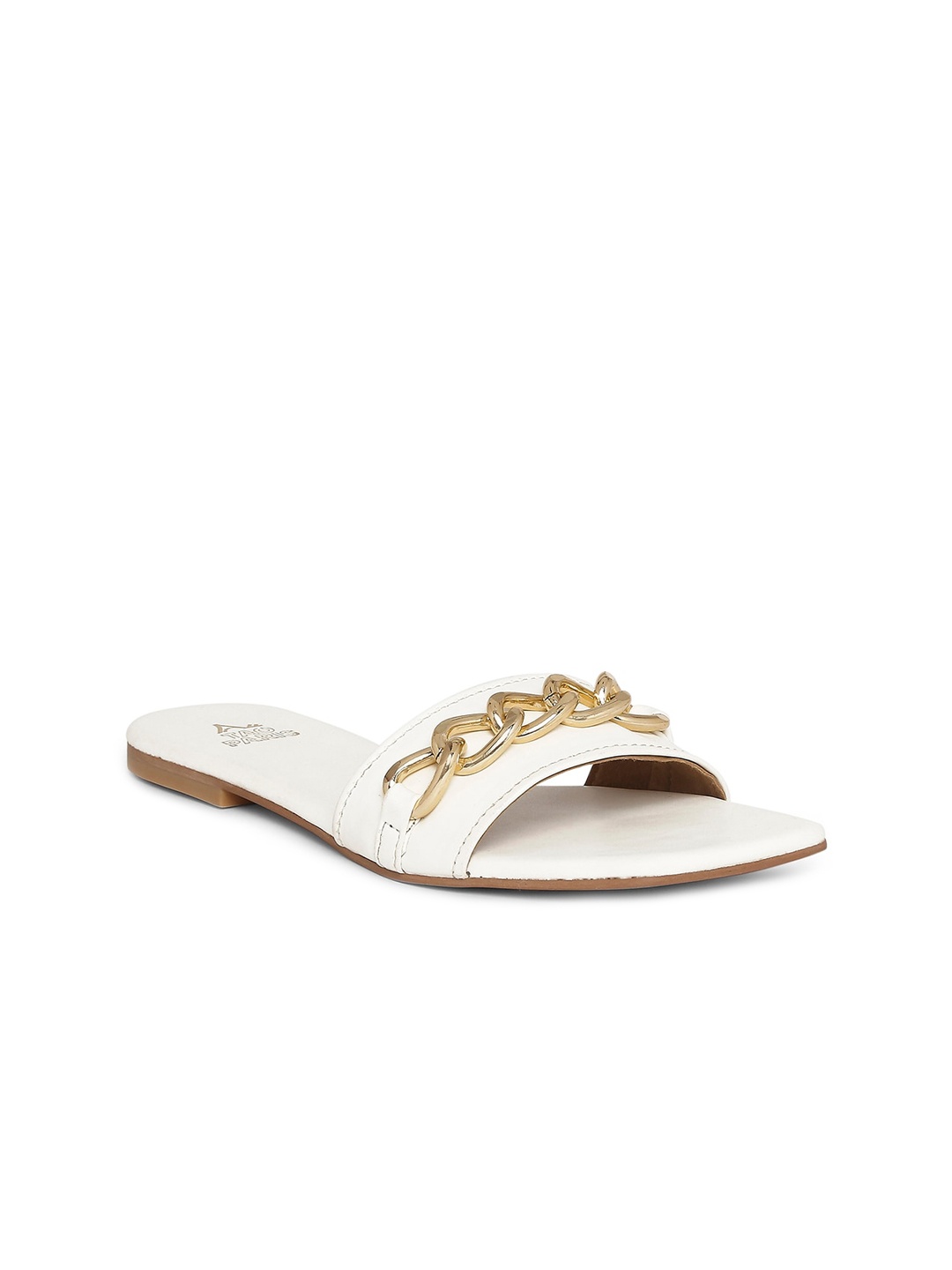 

Tao Paris Women White Embellished Open Toe Flats with Bows