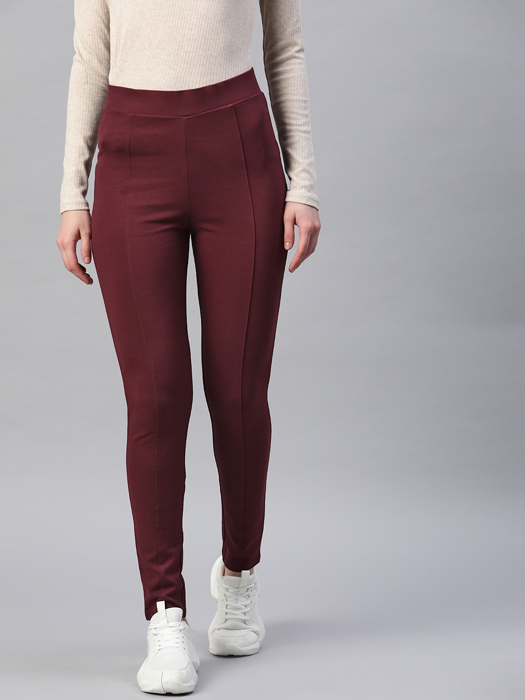 

Marks & Spencer Women Stretchable Slip-On Jeggings, Burgundy