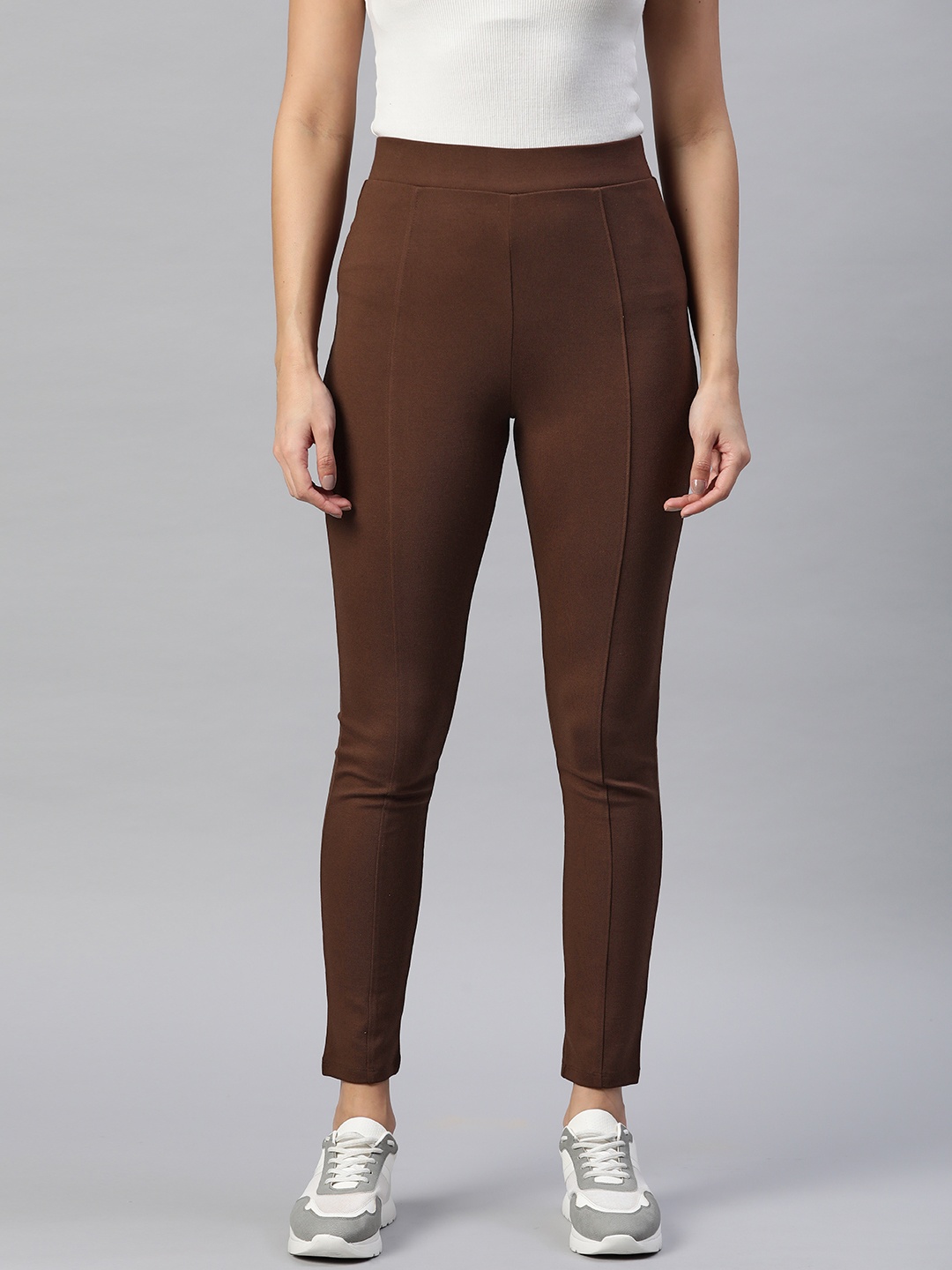 

Marks & Spencer Women Stretchable Slip-On Jeggings, Brown