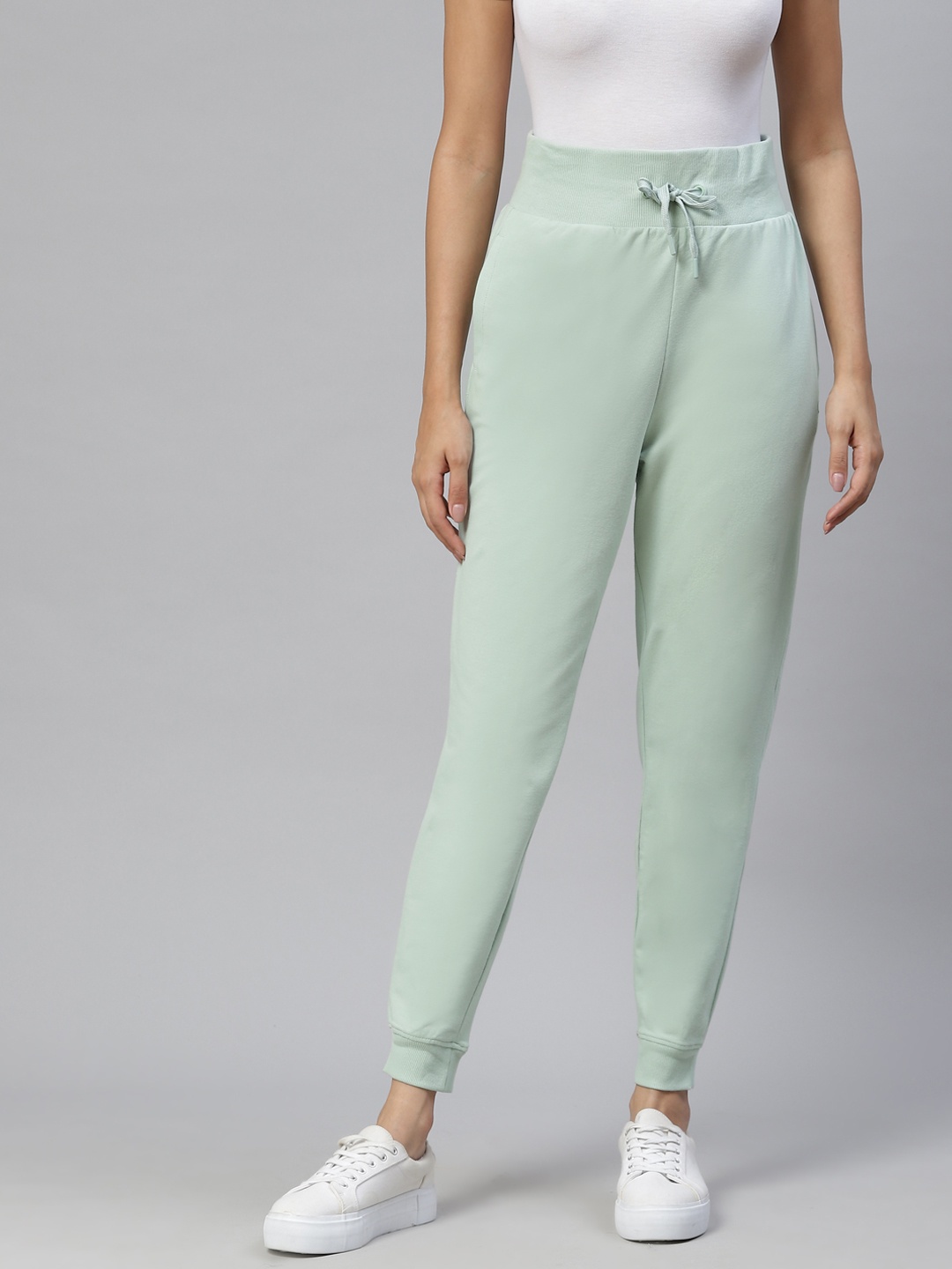 

Marks & Spencer Women Green Solid High Rise Joggers