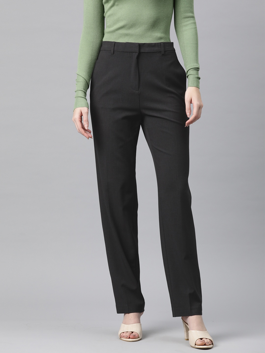 

Marks & Spencer Women High-Rise Trousers, Black