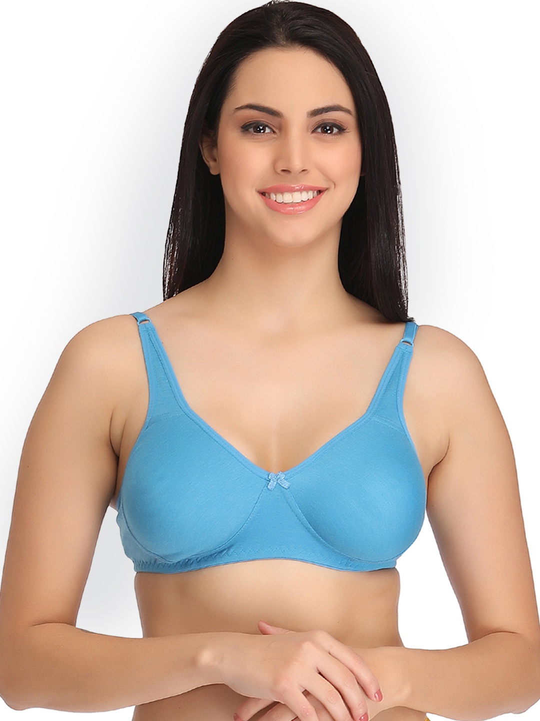 

Clovia Cotton Rich Non-Padded Full Cup T-Shirt Bra, Blue