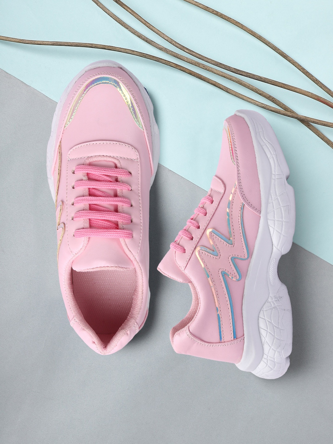 

FASHIMO Women Pink Colourblocked Sneakers