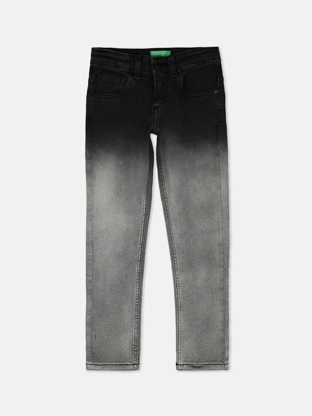

United Colors of Benetton Boys Black Slim Fit Heavy Fade Jeans