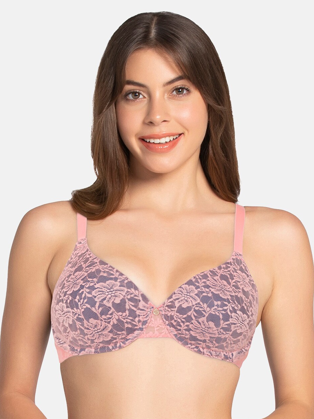 

Amante Padded Wired Lace Dream Bra - BRA82701, Pink