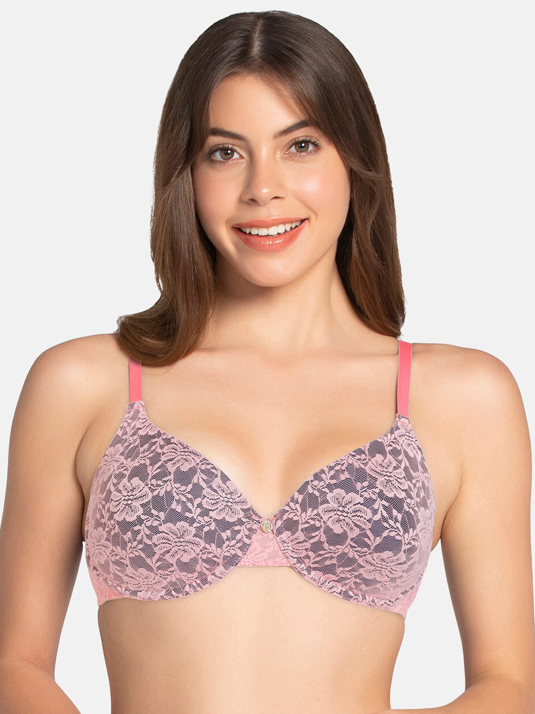 

Amante Pink & Blue Floral Bra Underwired Lightly Padded