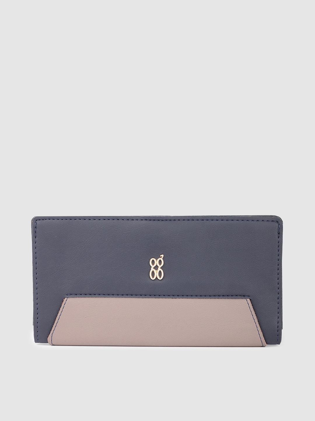 

Baggit Women Navy Blue & Taupe Two Fold Wallet