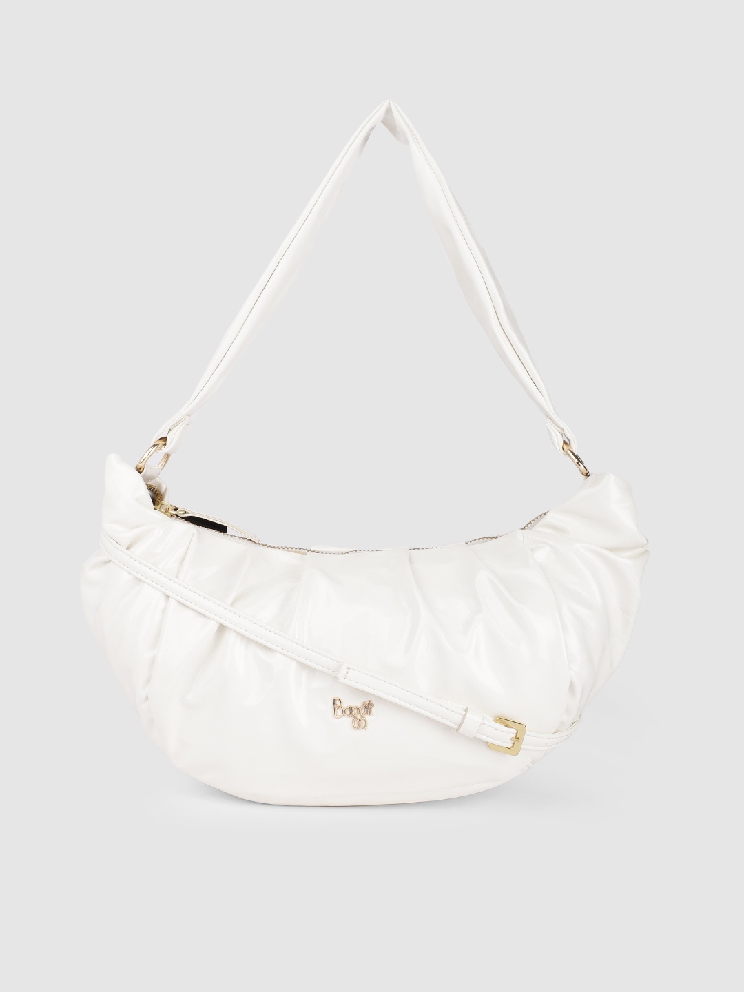 

Baggit White Solid Hobo Bag