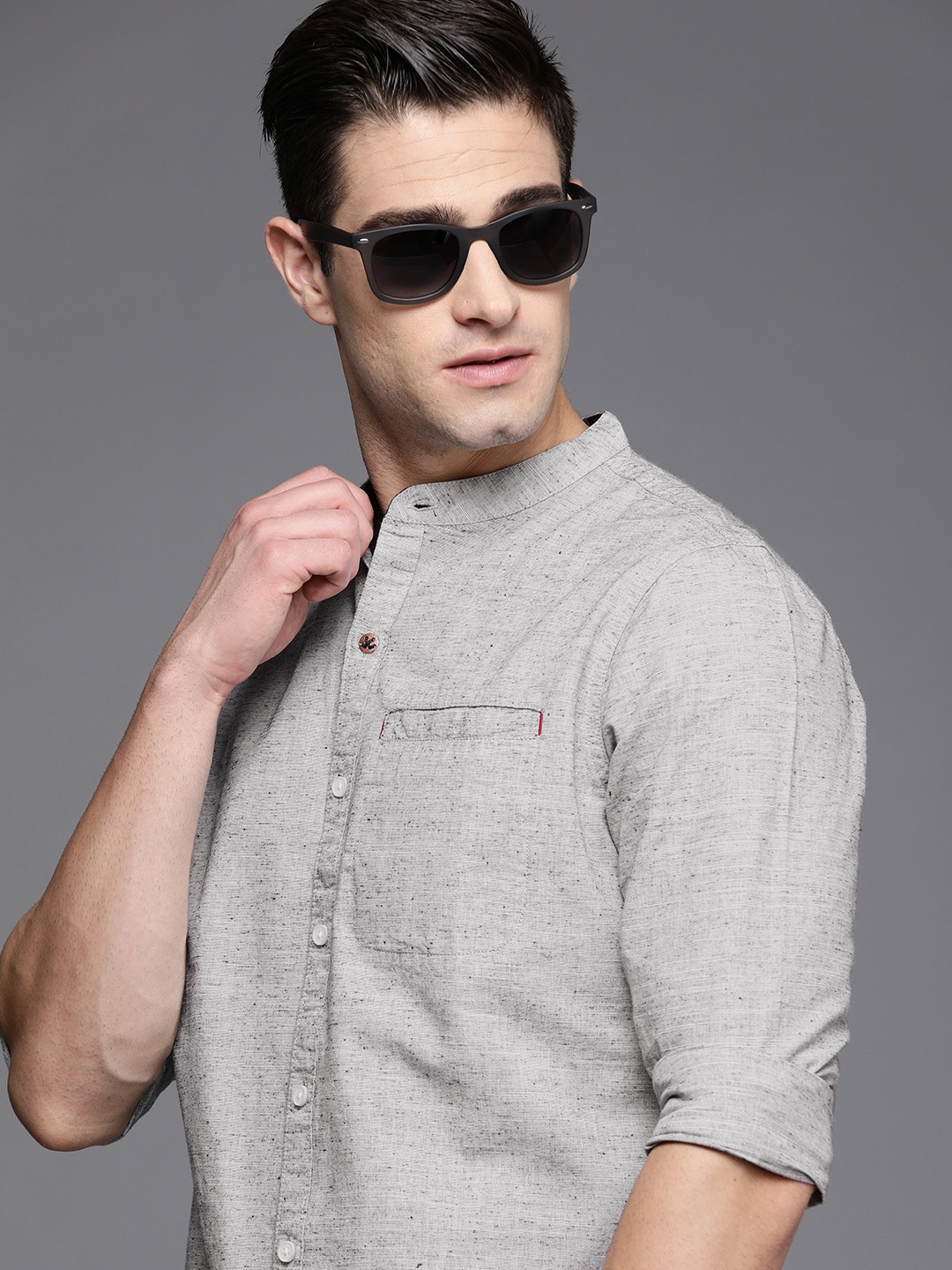 

WROGN Men Grey Slim Fit Casual Shirt
