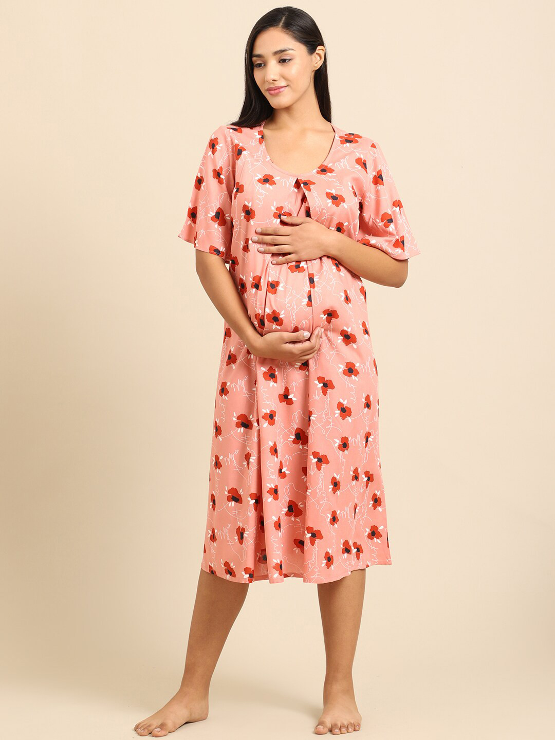 

Katn India Pink Printed Nightdress