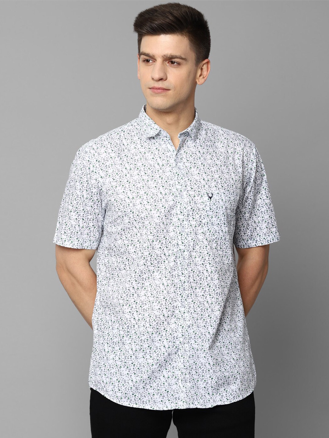 

Allen Solly Men White Slim Fit Floral Printed Casual Shirt