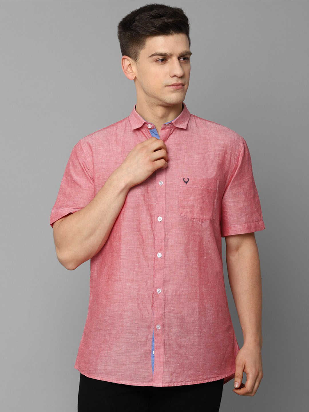 

Allen Solly Men Pink Slim Fit Casual Shirt