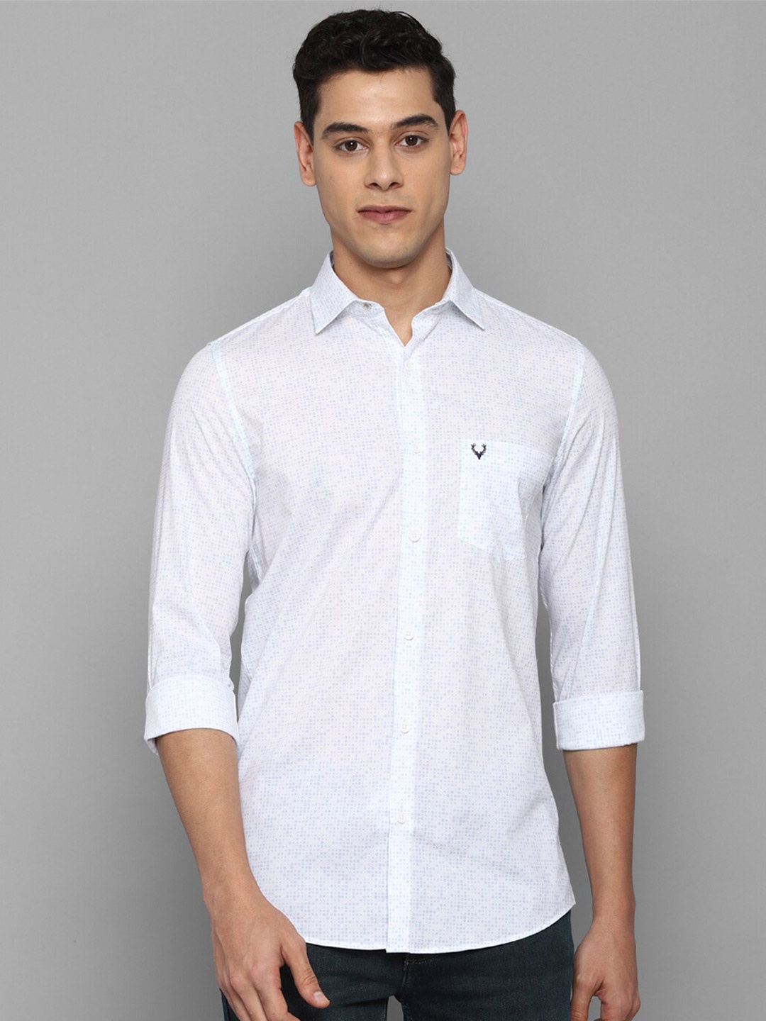 

Allen Solly Men White Slim Fit Printed Casual Shirt