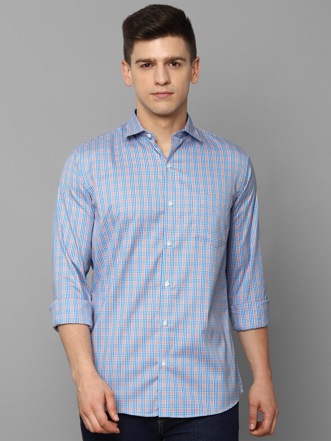 

Allen Solly Men Blue Slim Fit Checked Casual Shirt
