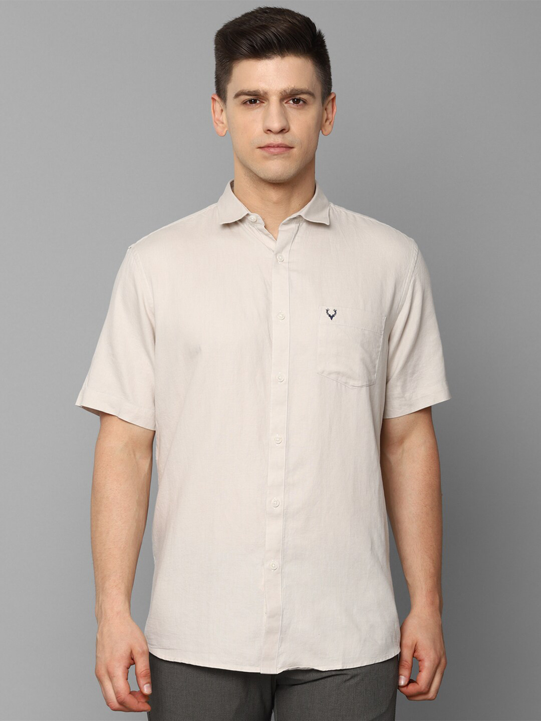 

Allen Solly Men Cream-Coloured Slim Fit Casual Shirt