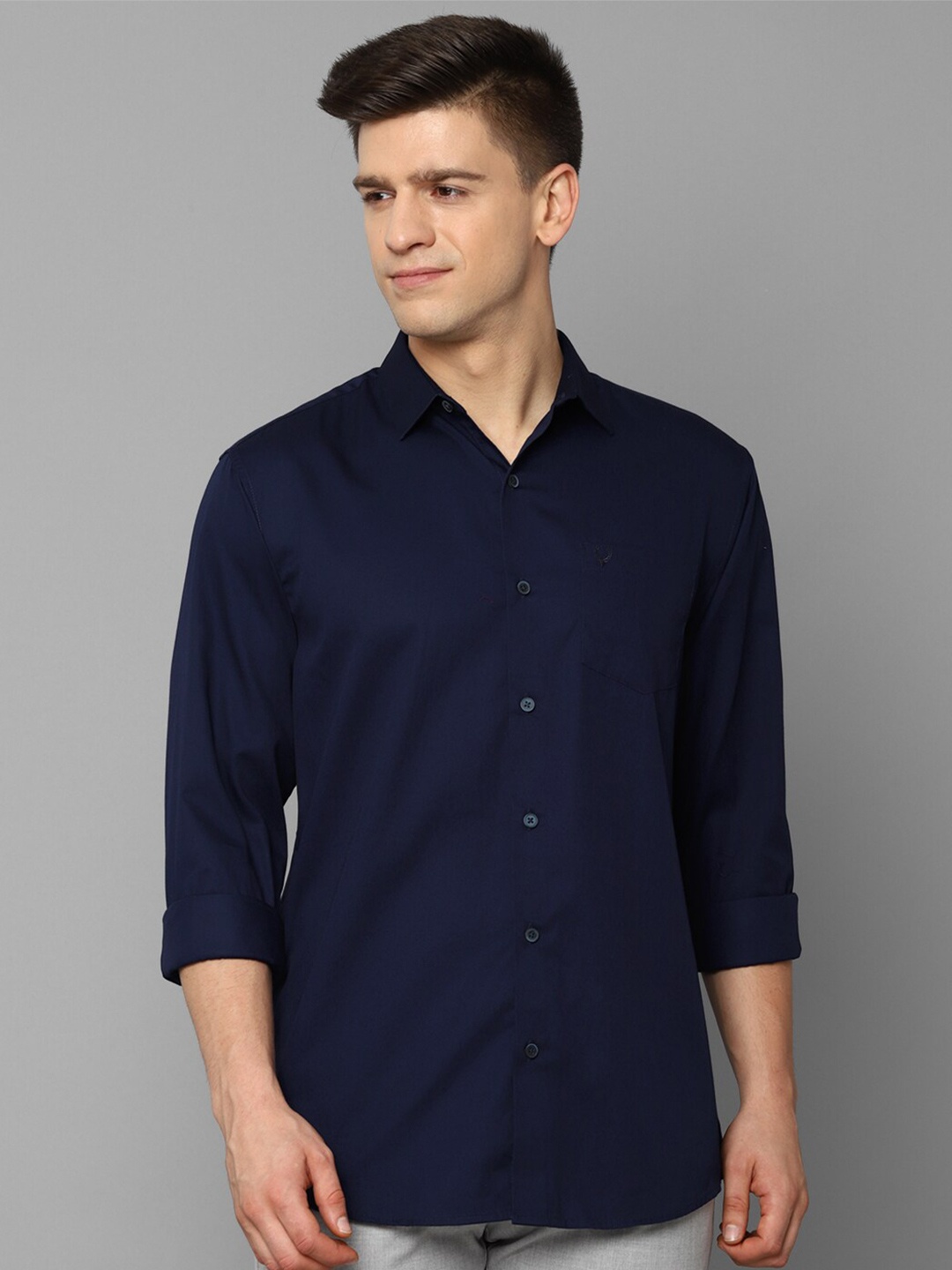 

Allen Solly Men Navy Blue Slim Fit Casual Shirt