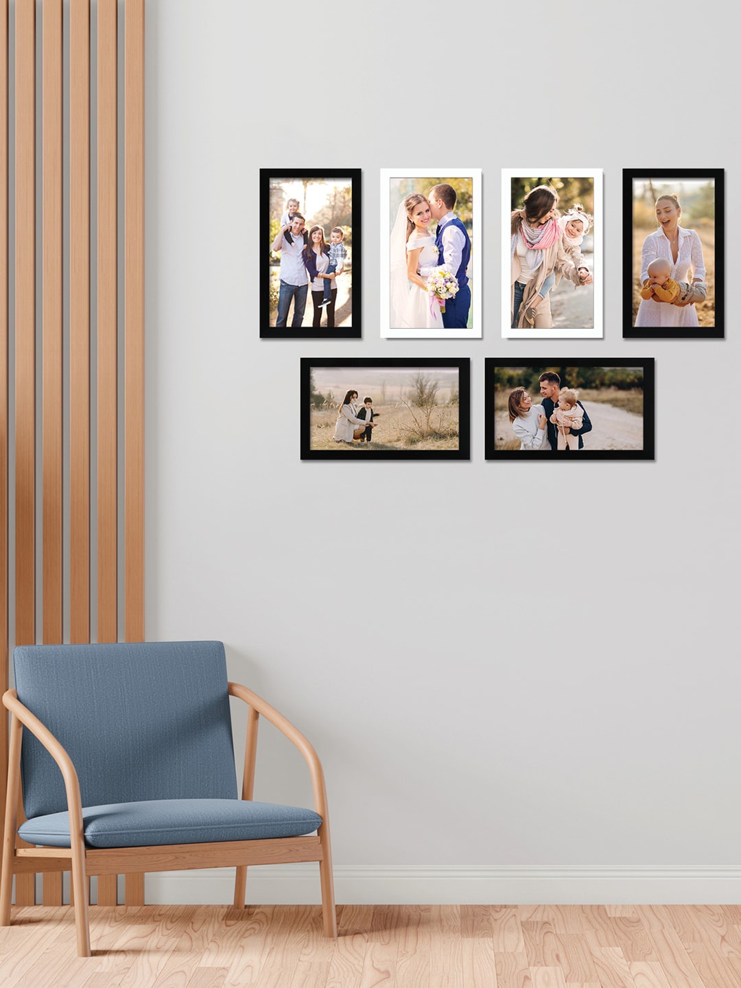 

RANDOM Set Of 6 Black & White Solid Photo Frames