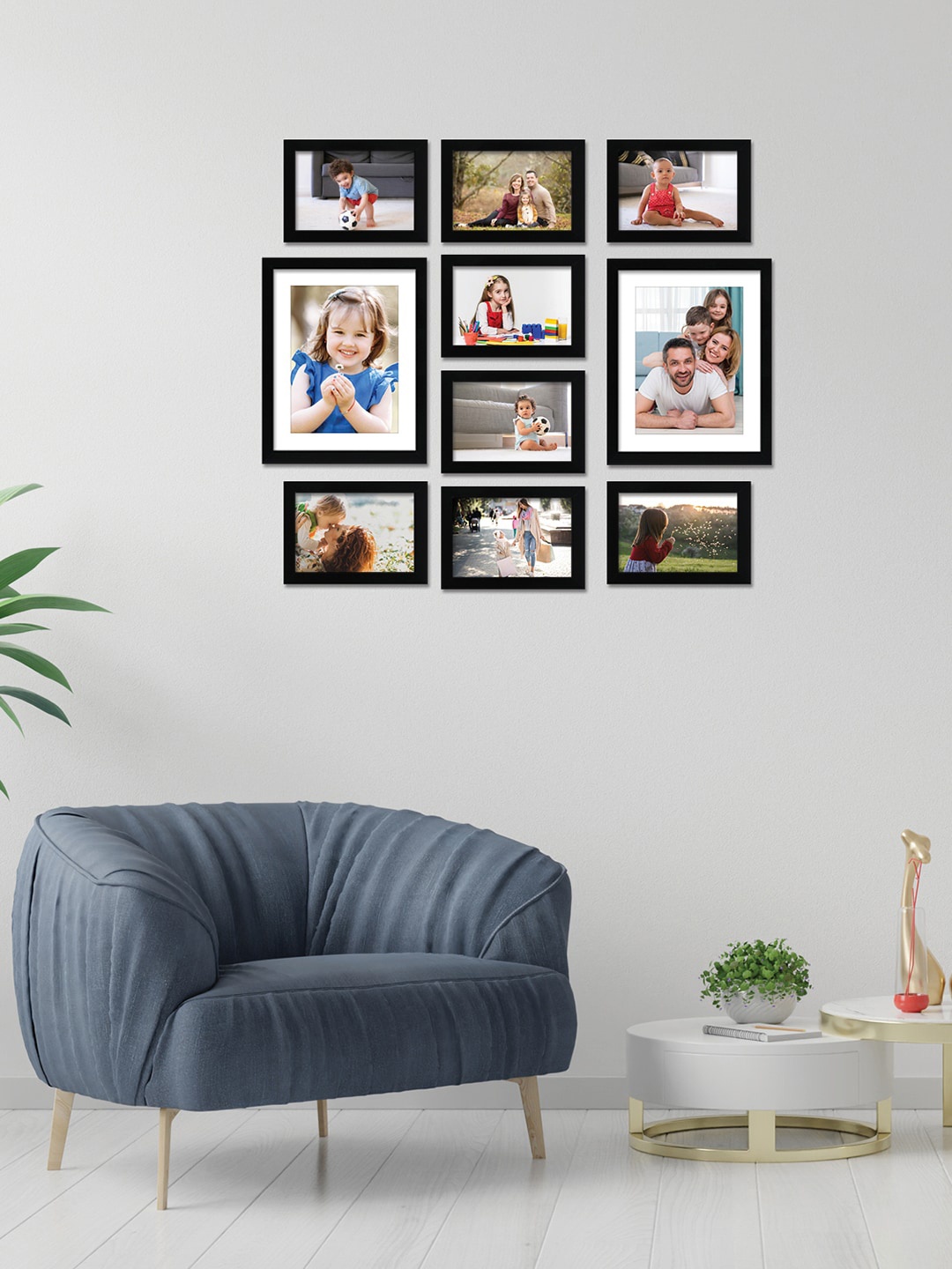 

RANDOM Set Of 10 Black Solid Collage Photo Frames
