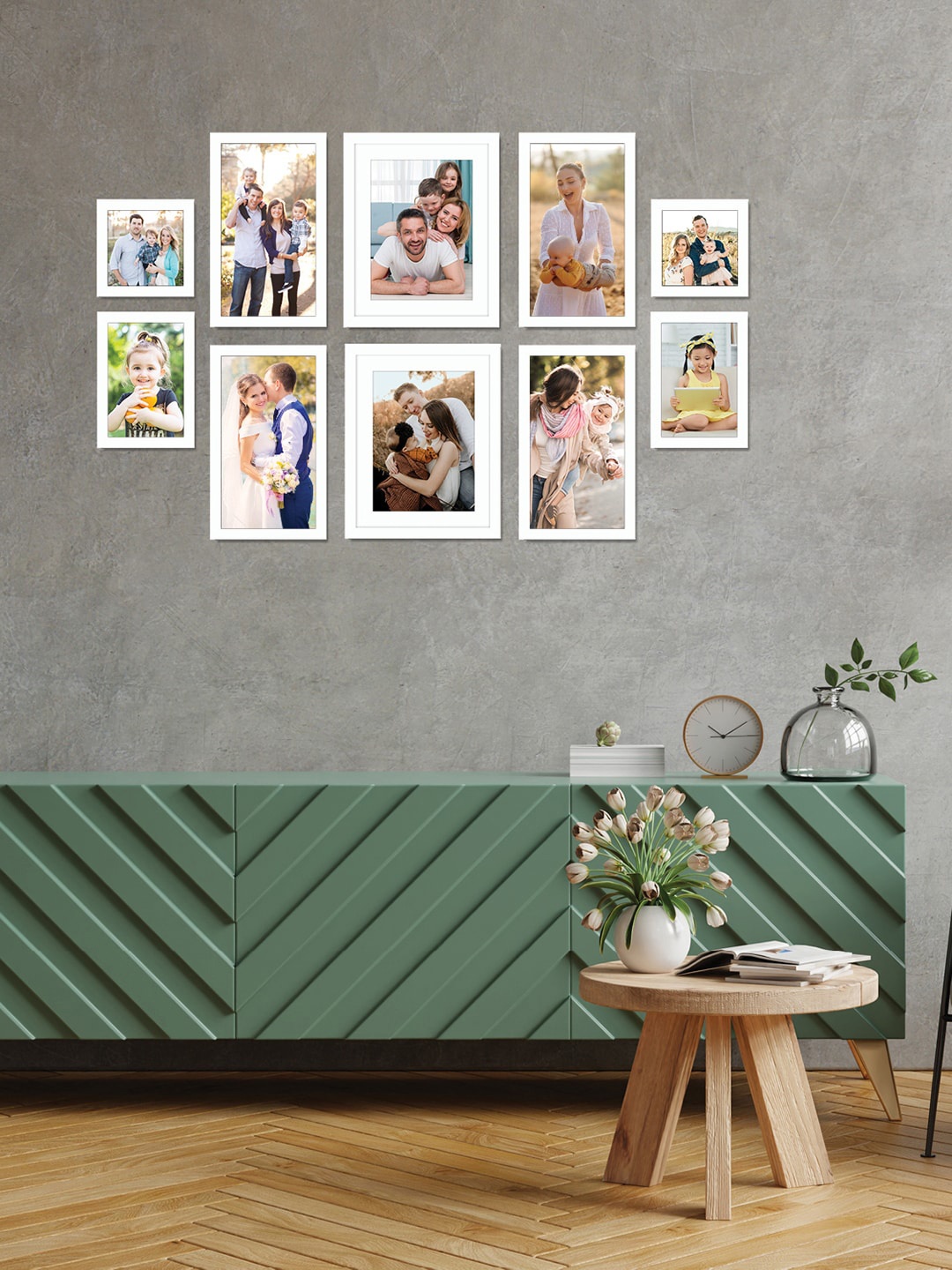 

RANDOM Set of 10 Individual Photo Frames, White