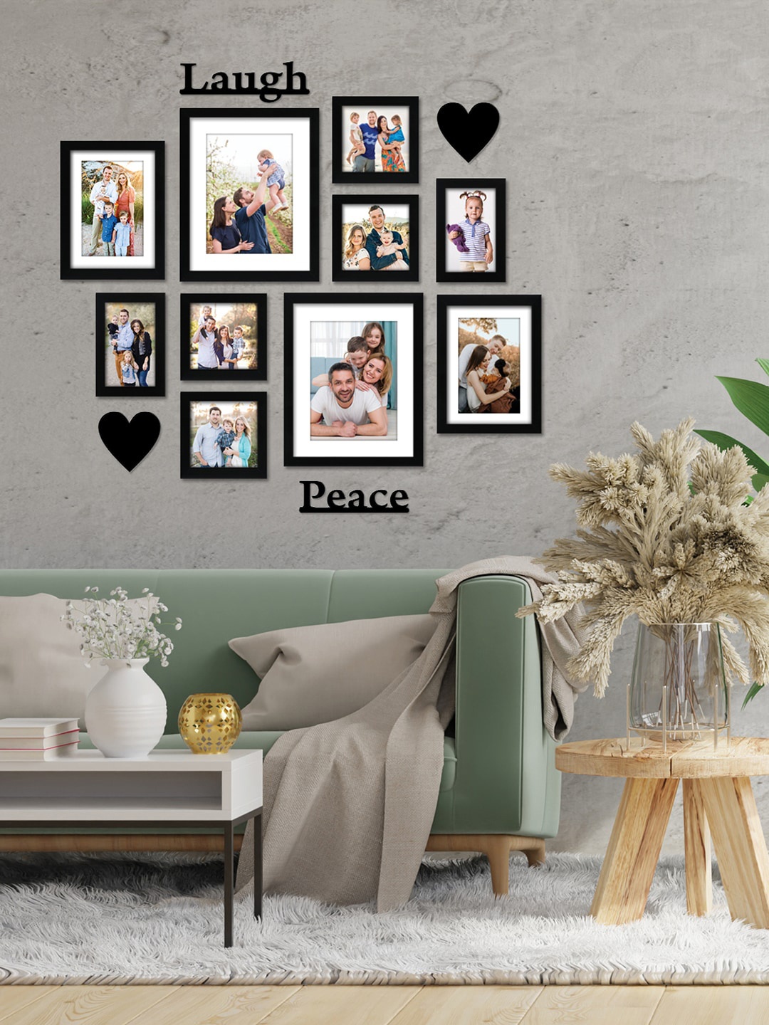 

RANDOM Set Of 10 Black Laugh & Peace Photo Frames