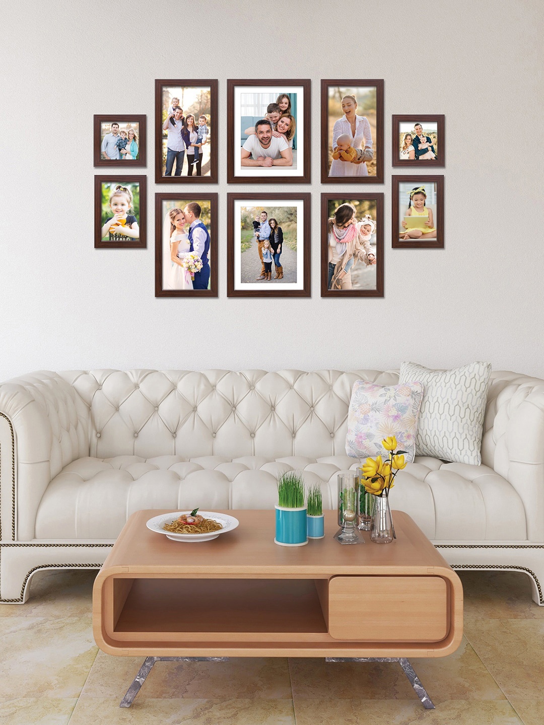 

RANDOM Set Of 10 Brown Solid Individual Photo Frames