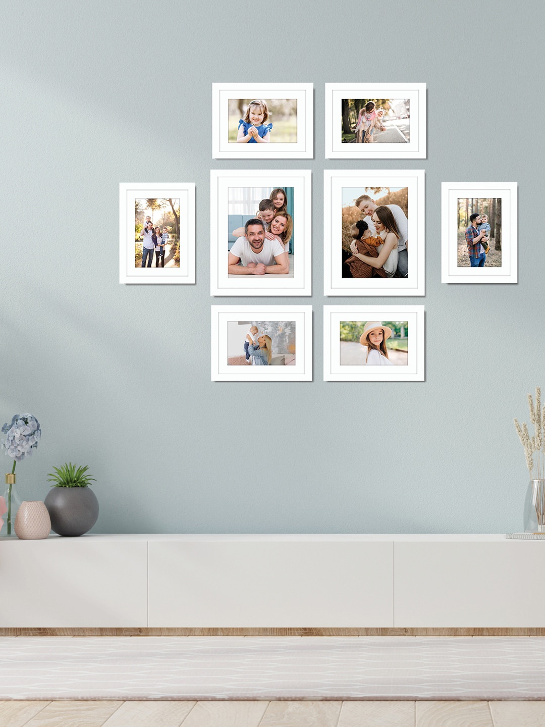 

RANDOM Set of 8 White Wooden Individual Photo Frames