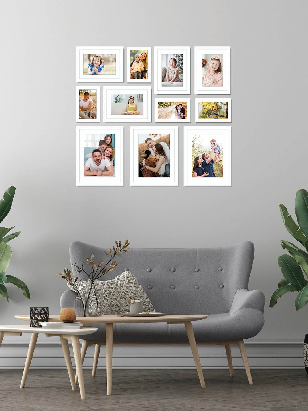 

RANDOM Set of 11 White Photo Frames