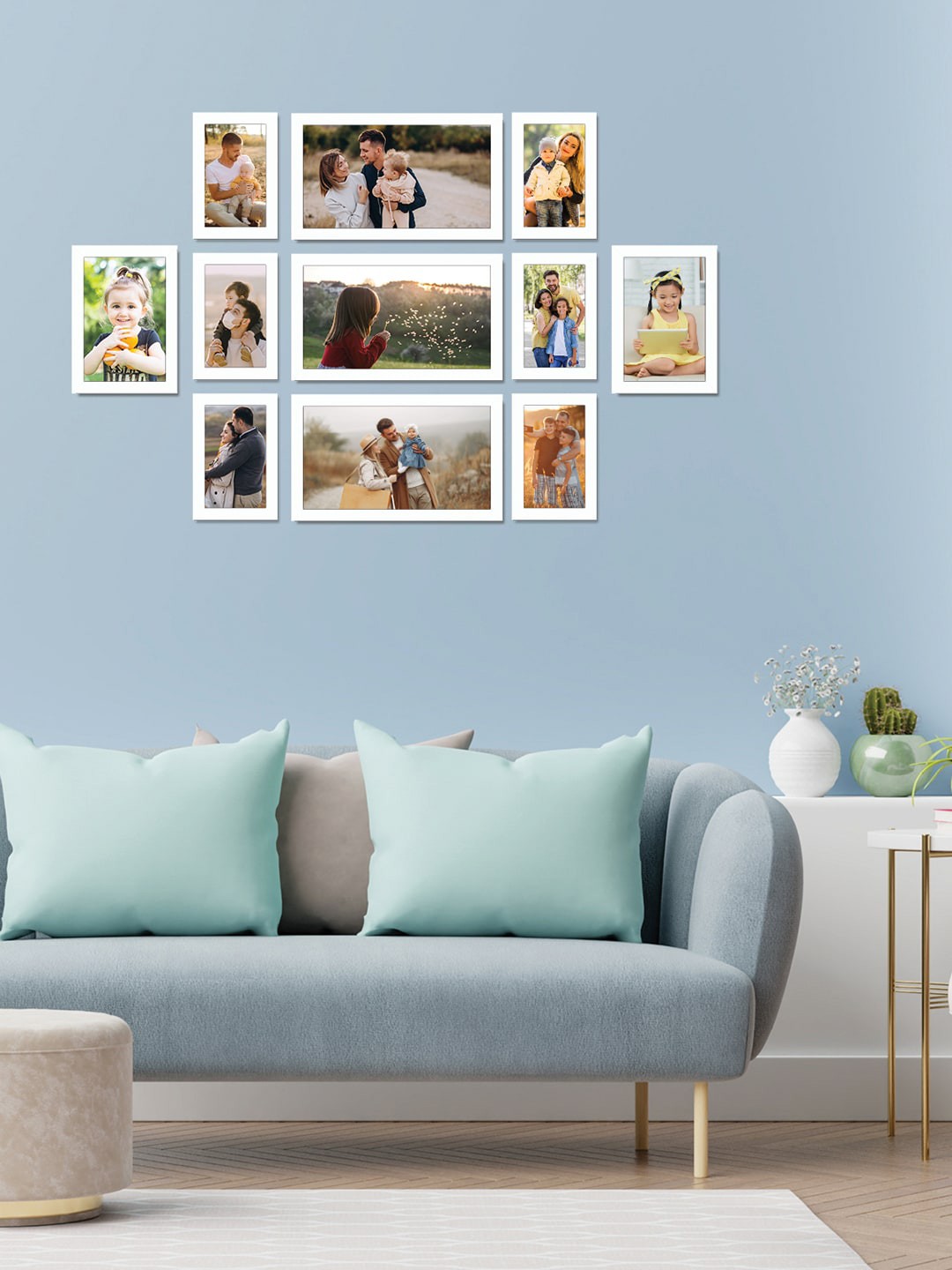 

RANDOM White Set Of 11 Solid Wall Photo Frames