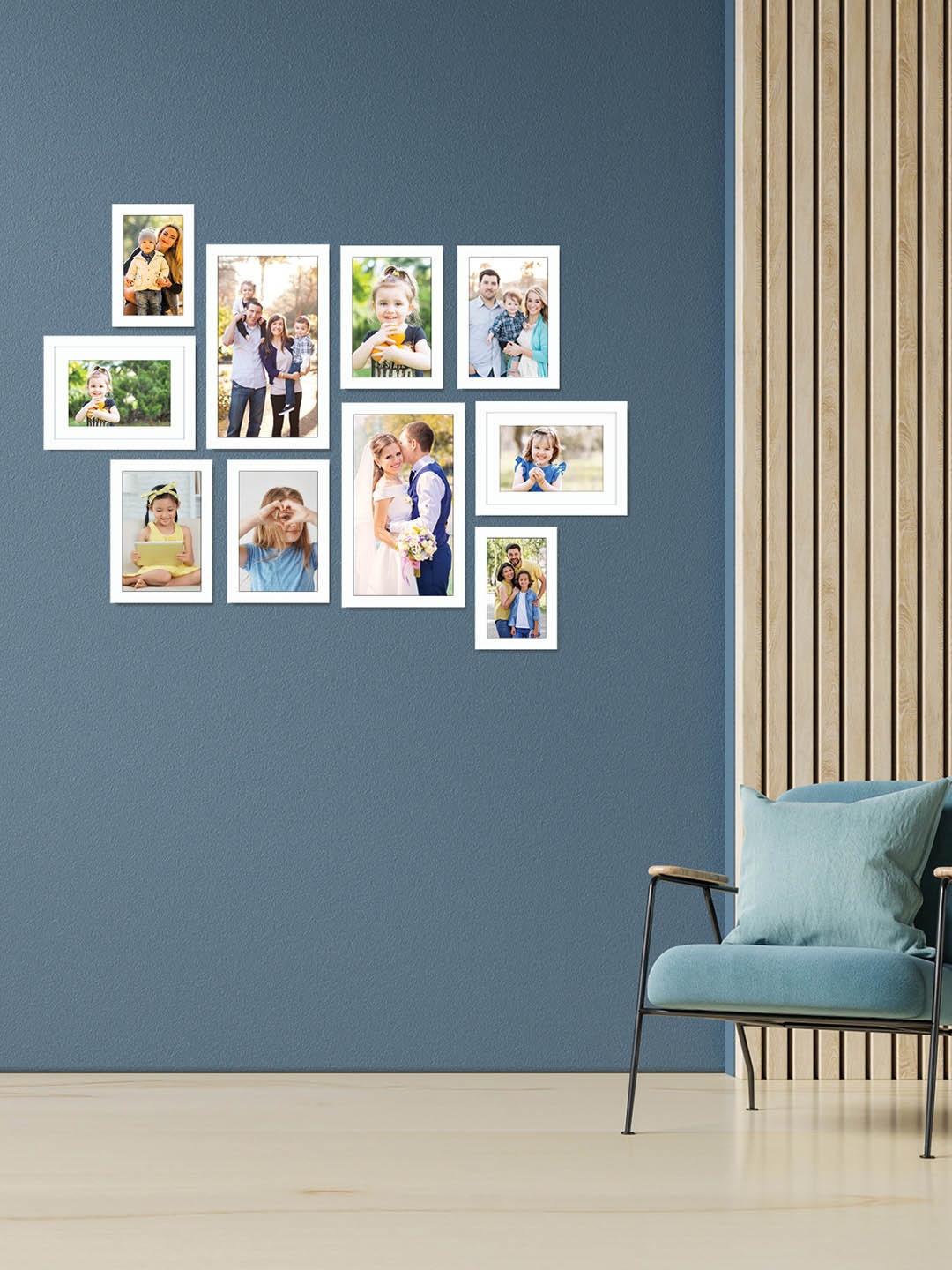 

RANDOM Set Of 10 White Solid Photo Frames