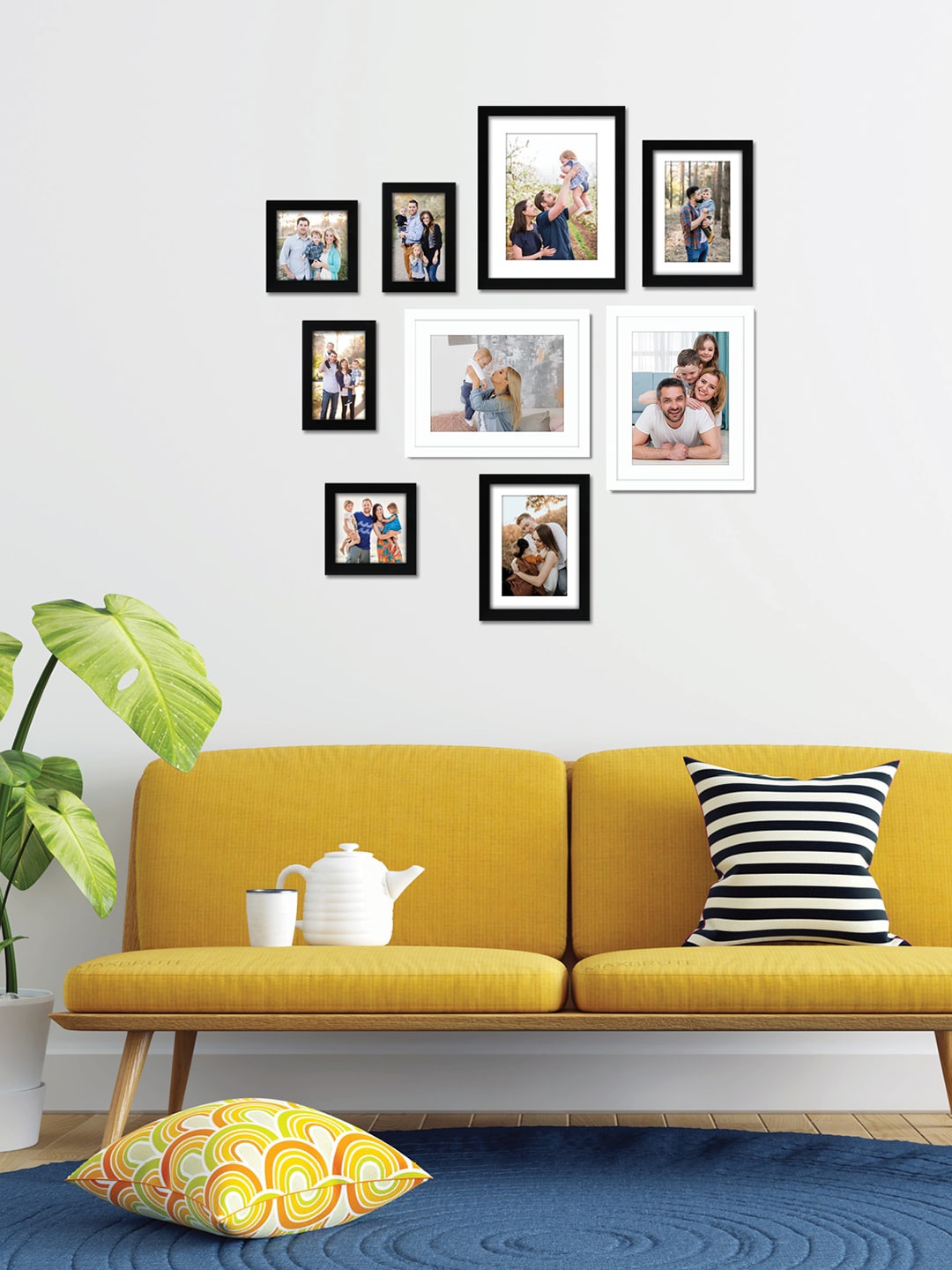 

RANDOM Set of 9 Black & White Individual Photo Frames