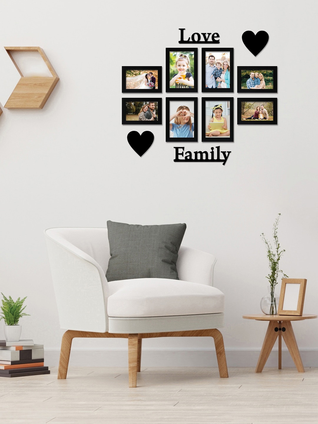 

RANDOM Set Of 8 Black Solid Synthetic Collage Photo Frames