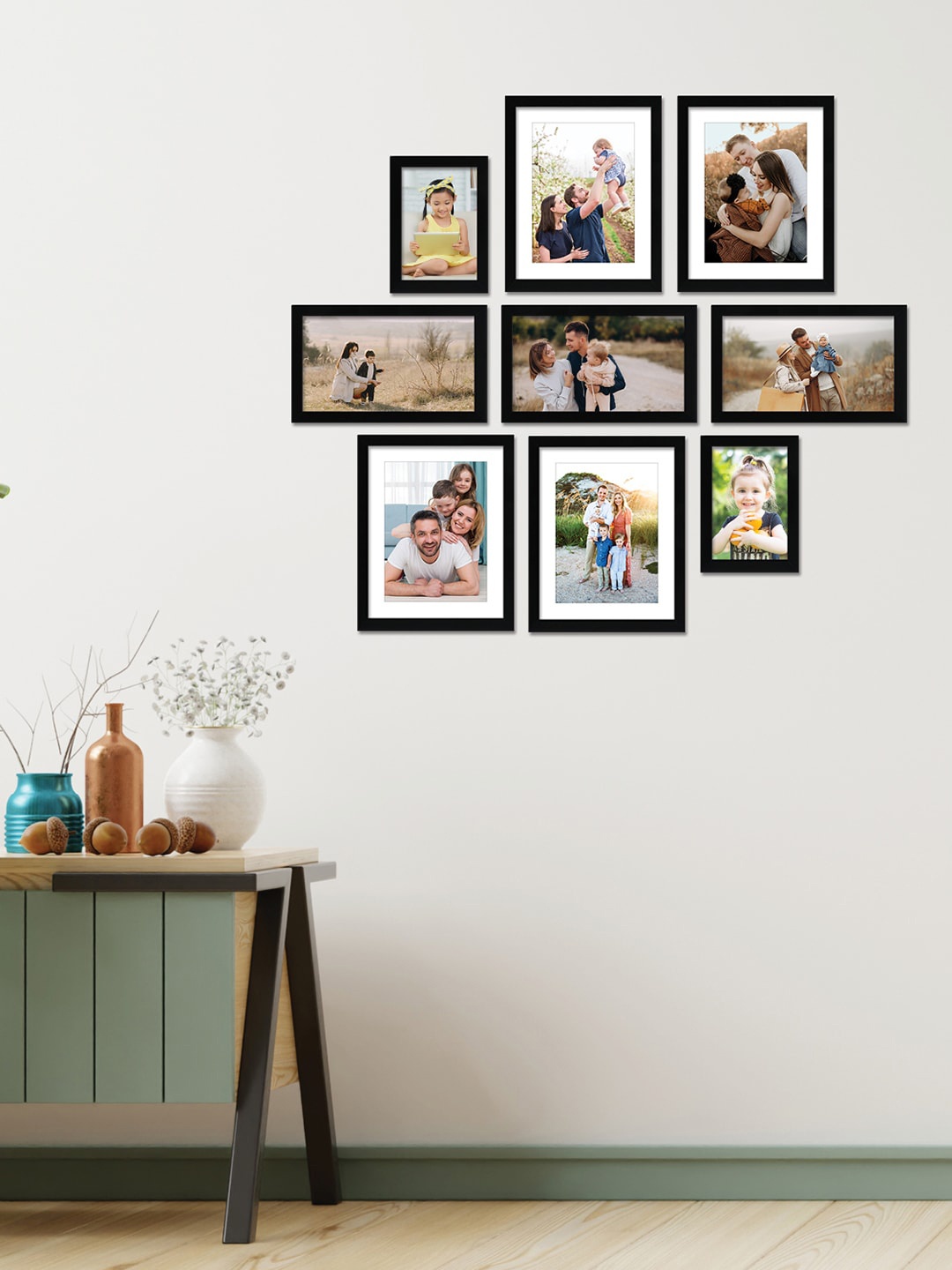 

RANDOM Set Of 9 Black Individual Photo Frames