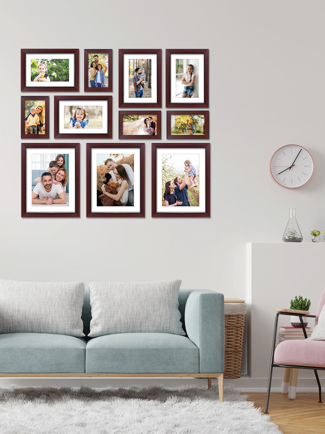 

RANDOM Brown Set Of 12 Photo Frames