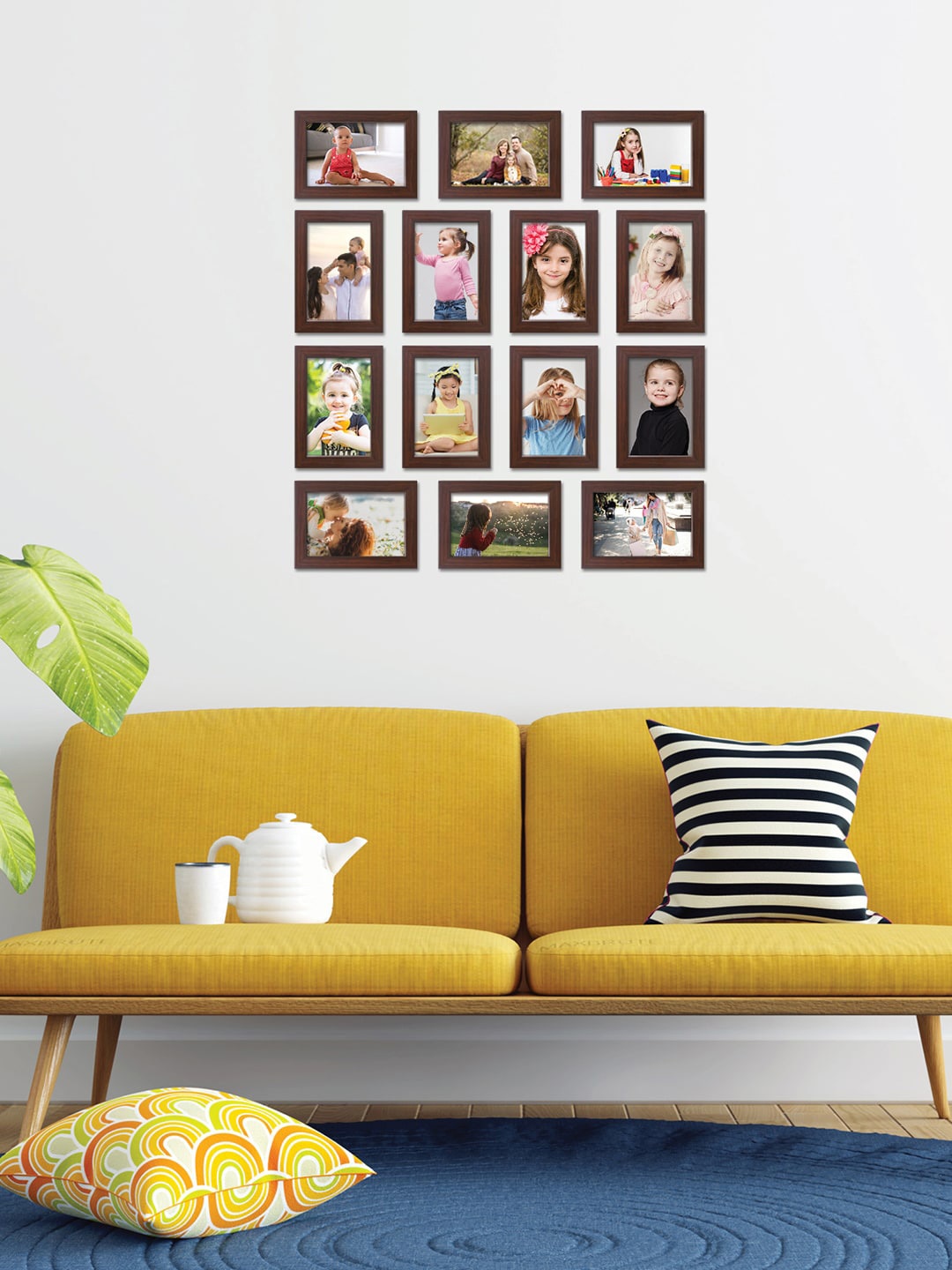 

RANDOM Set Of 14 Brown Solid Individual Photo Frames