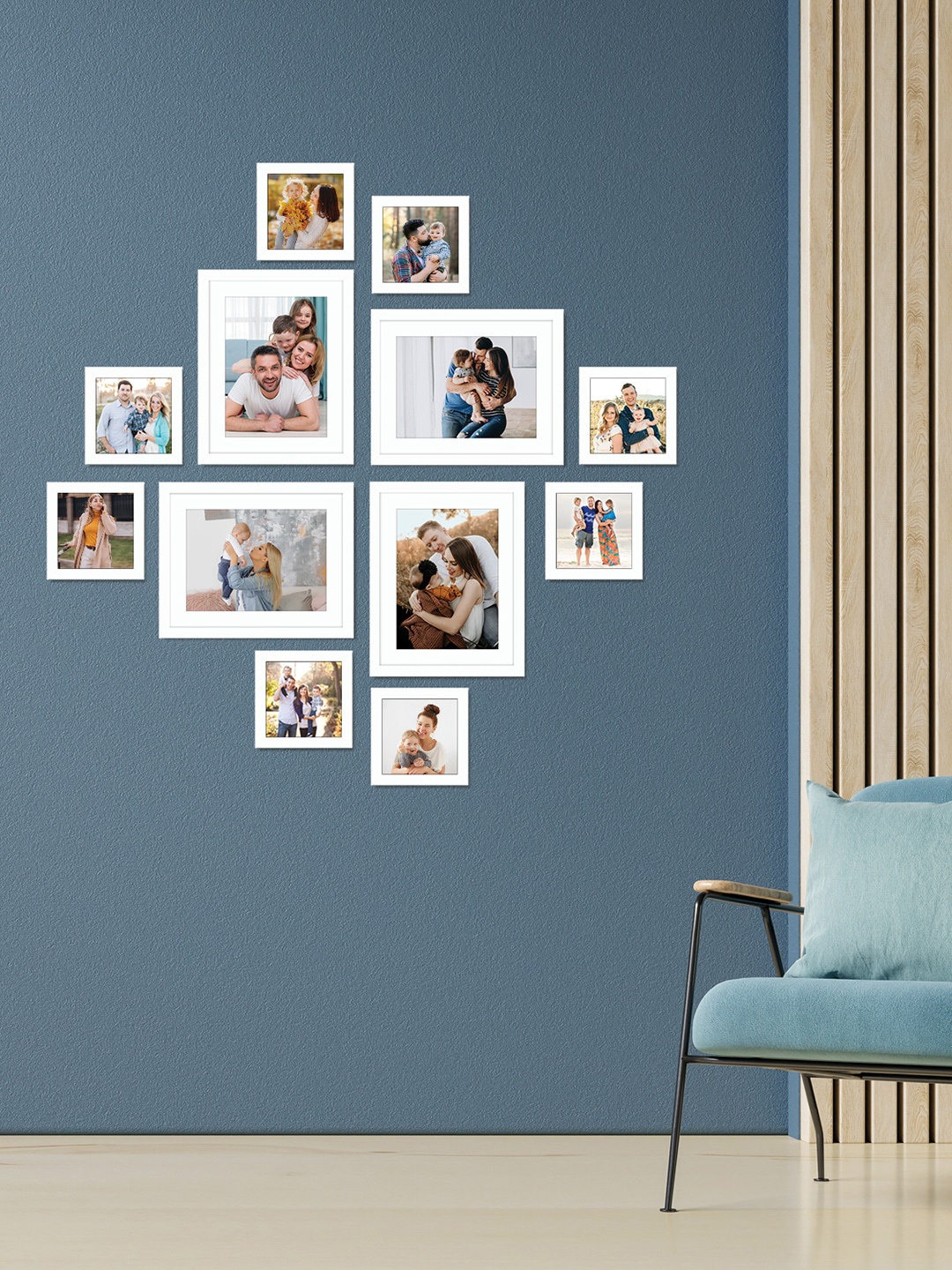 

RANDOM White Set Of 12 Solid Wall Photo Frames