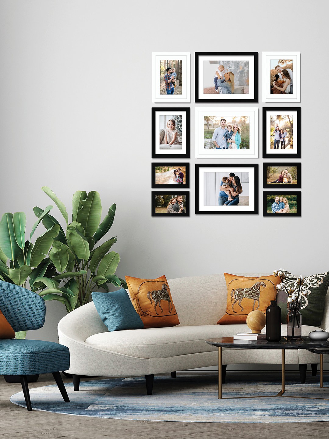 

RANDOM Set Of 11 Individual Photo Frame, Black