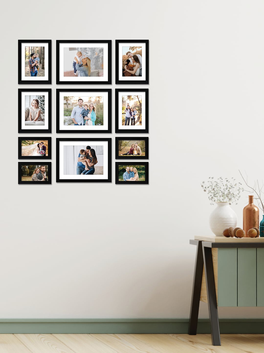 

RANDOM Black Solid Set Of 11 Photo Frames