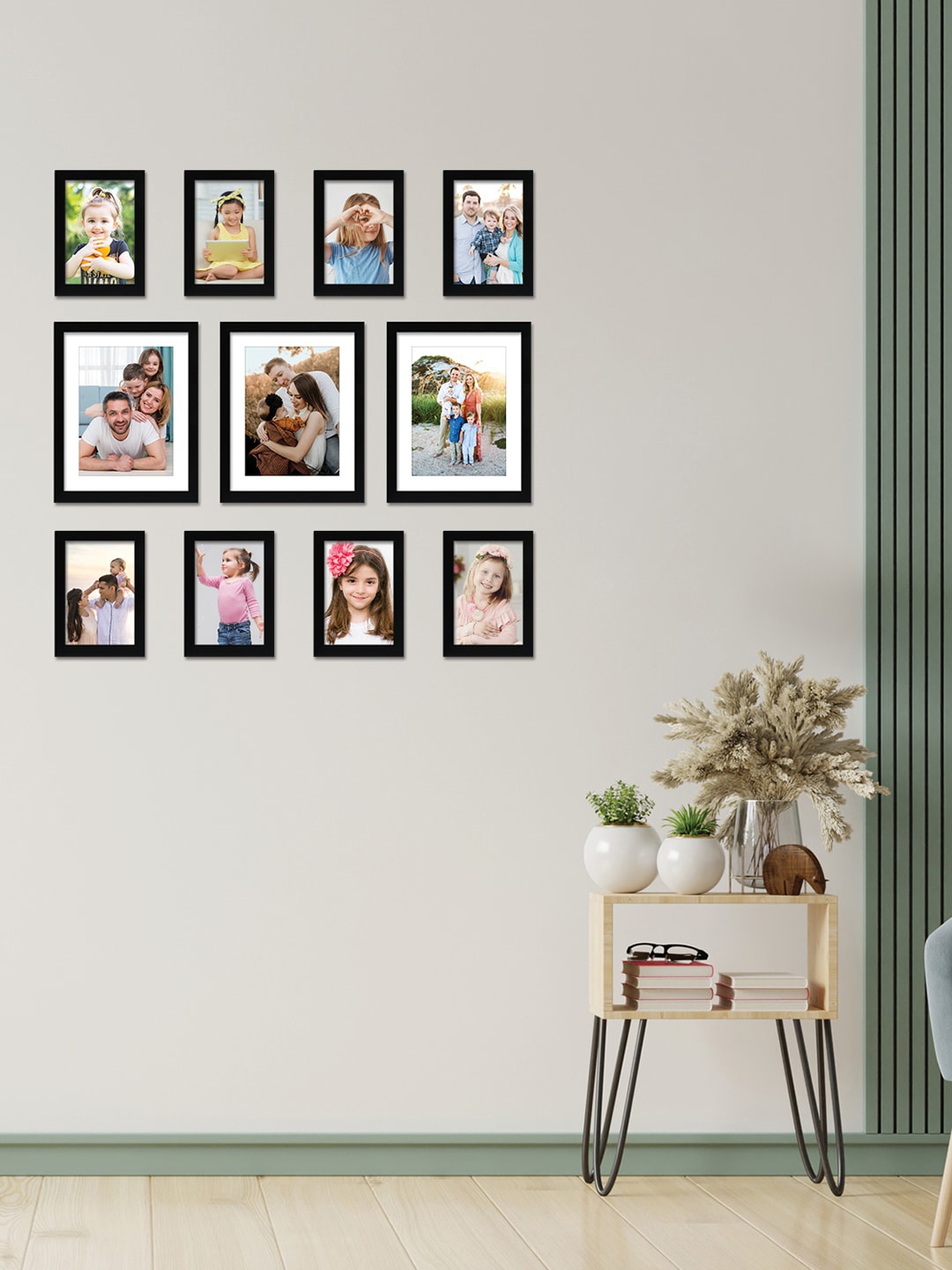 

RANDOM Set Of 11 Black & White Wooden Photo Frames